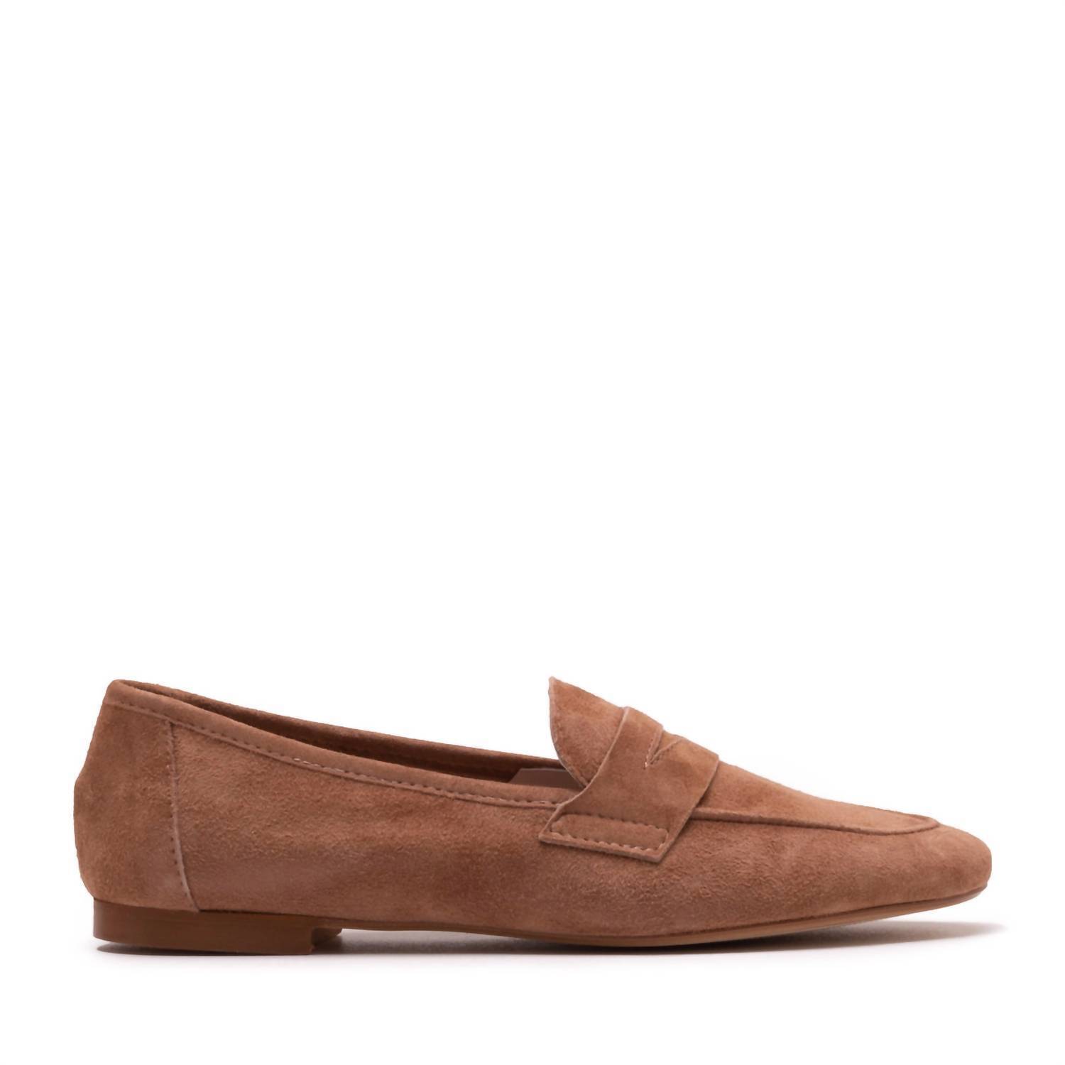New Michele Lopriore Women's Leather Moccassin Shoes In Tan
